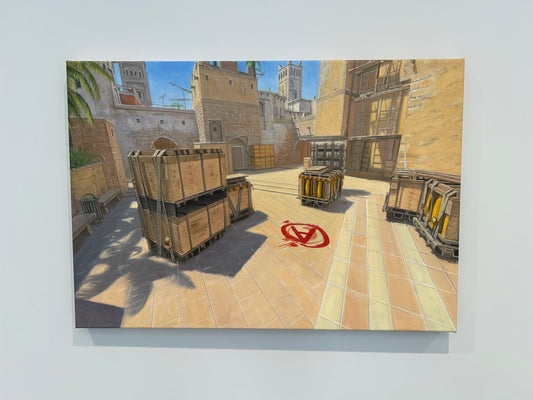 Oil Painting of Mirage from Counter-Strike 2, A Bomb Site - Original Painting