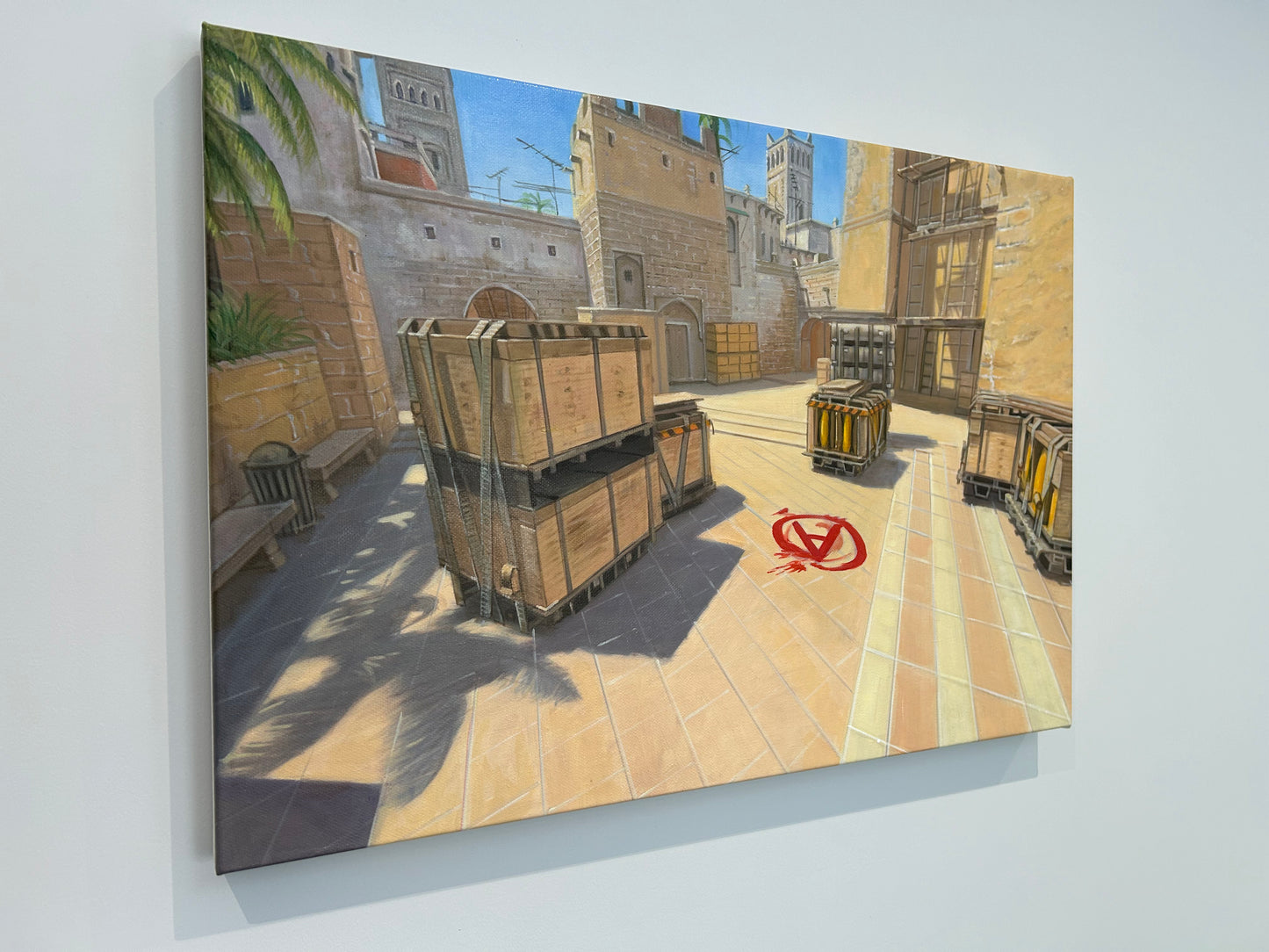 Oil Painting of Mirage from Counter-Strike 2, A Bomb Site - Original Painting