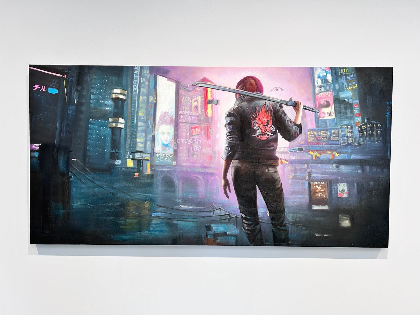 Cyberpunk 2077 - Cityscape - Oil on canvas - Large