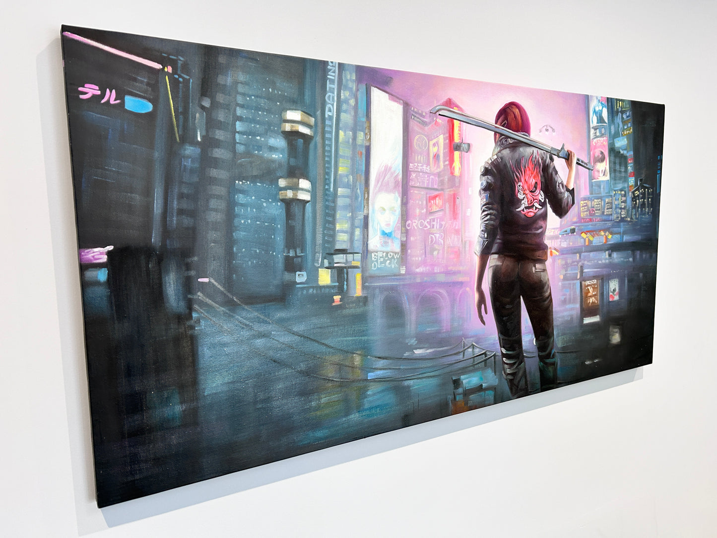 Cyberpunk 2077 - Cityscape - Oil on canvas - Large