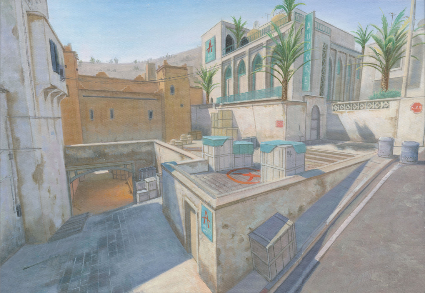 Dust 2 from Counter-Strike 2, A Bomb Site - Print